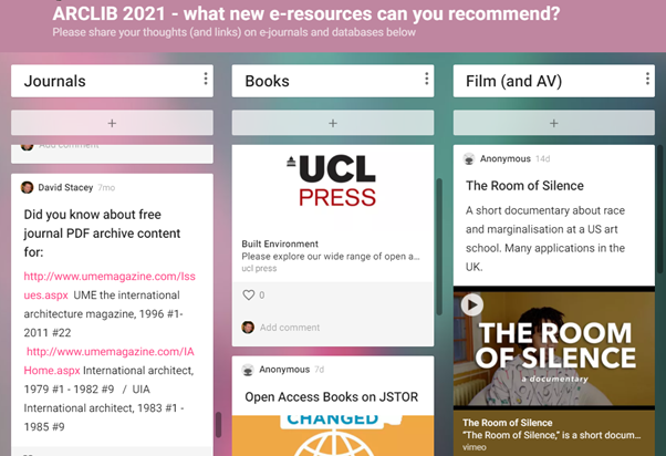 ARCLIB 2021: Architecture resources – sharing our favourite finds